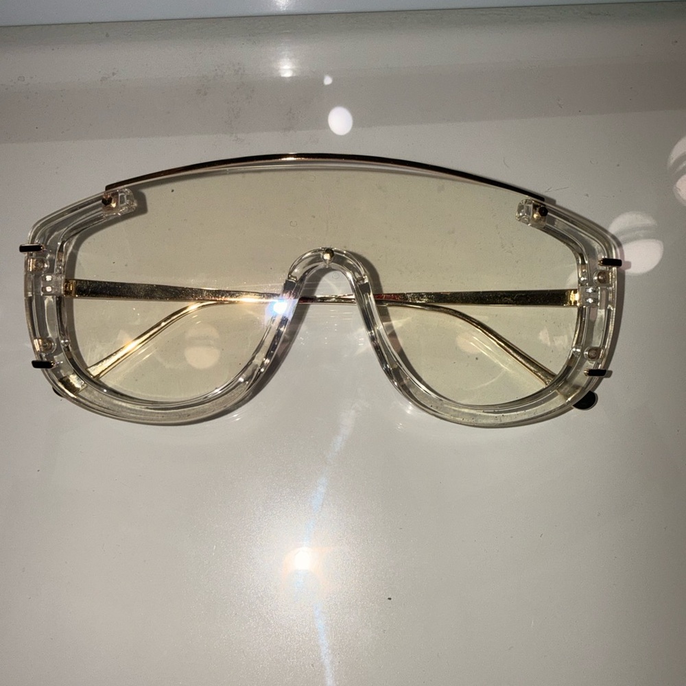 Transparent Gold-Tinted Sunglasses